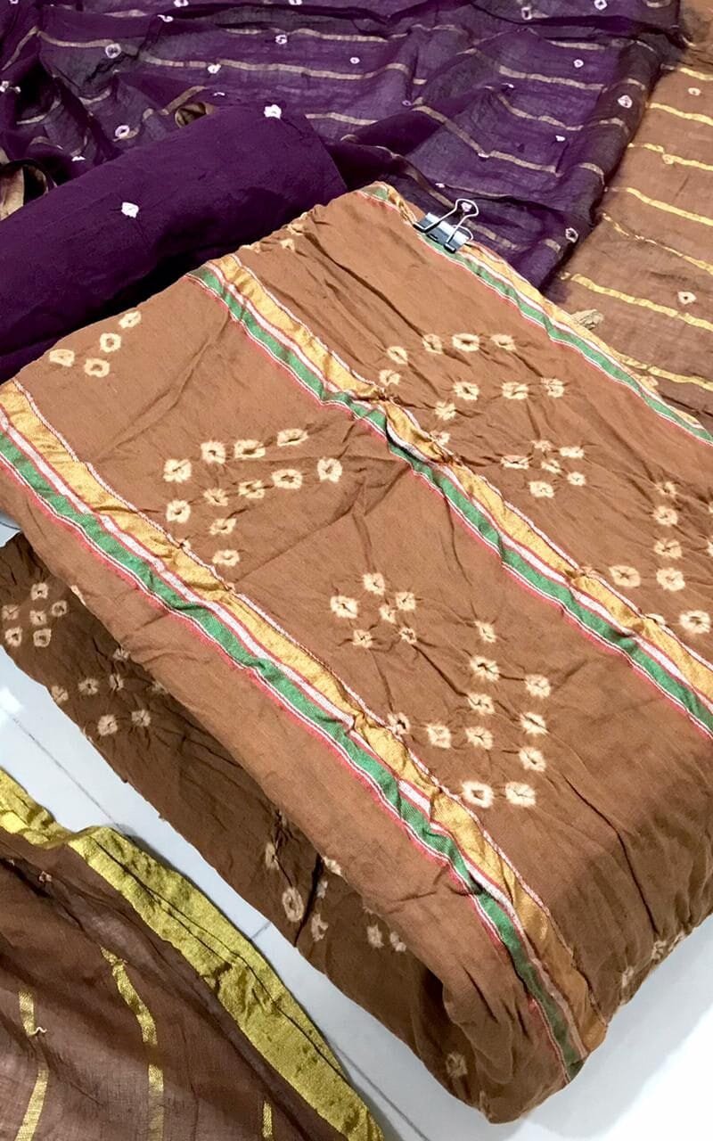 Buy Hand Bandhej Wholesale Cotton Dress Material