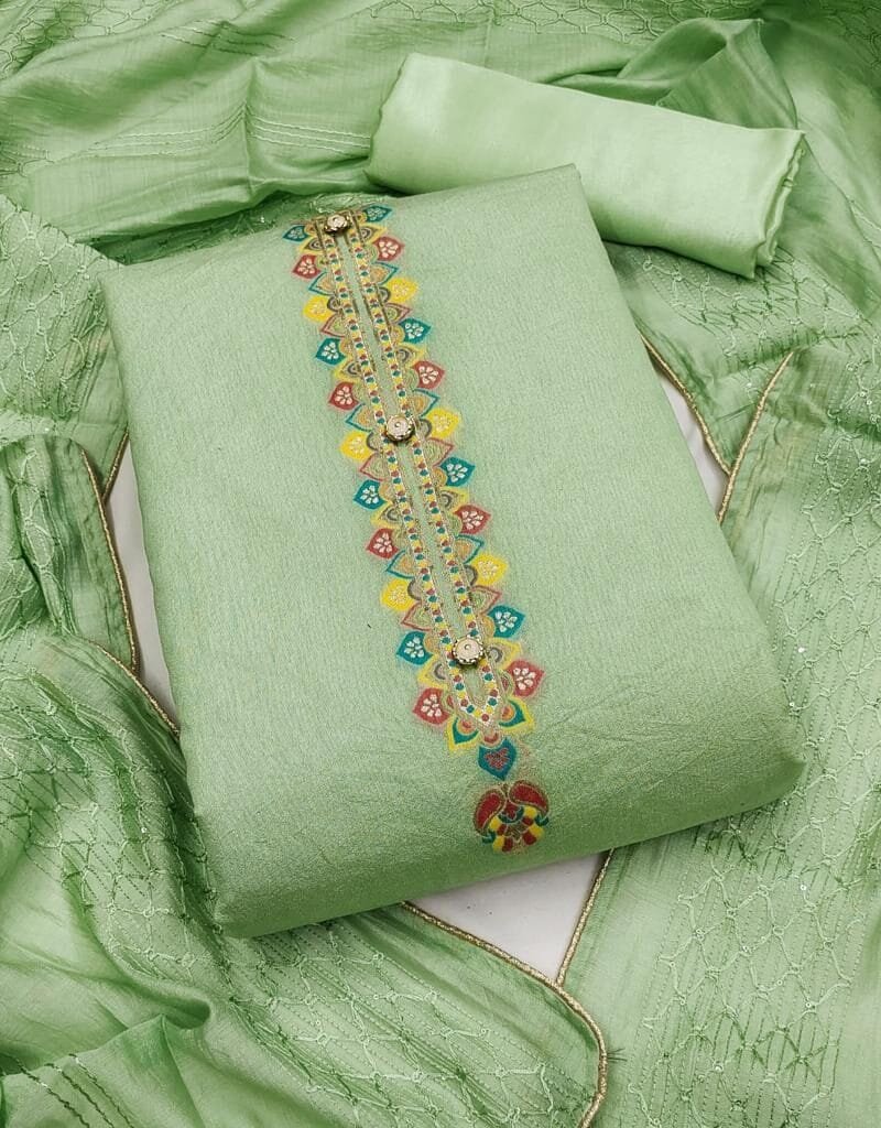 Buy Latest Jacquard Banarasi Wholesale Dress Material