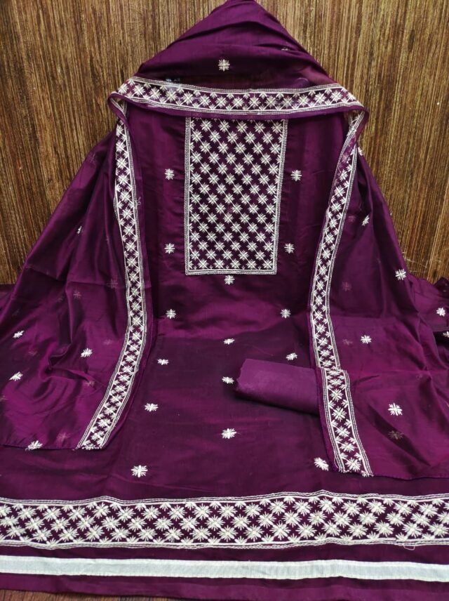 Buy Modal Chanderi Work Wholesale Dress Material