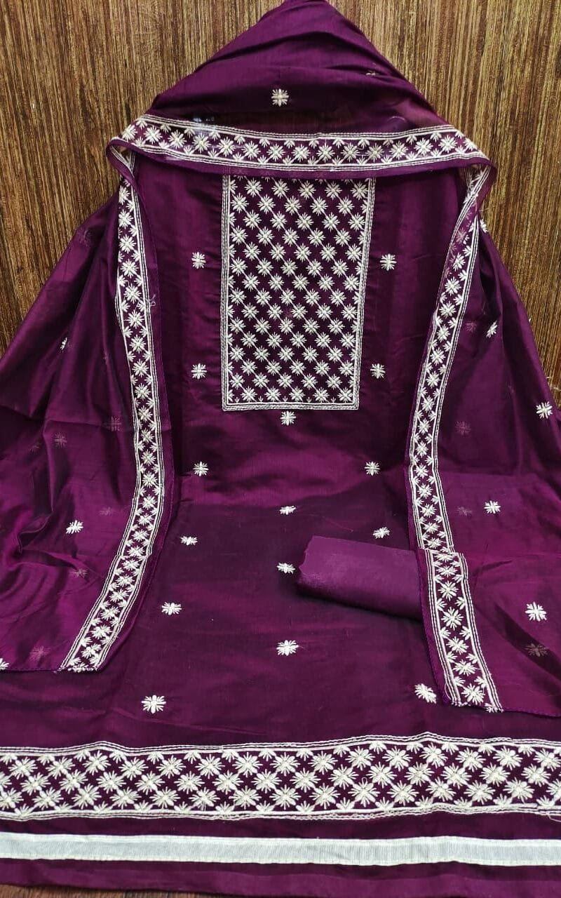 Buy Modal Chanderi Work Wholesale Dress Material