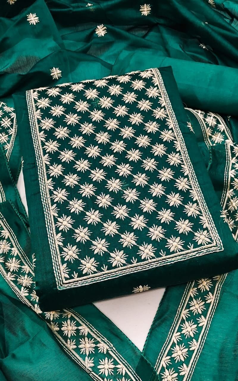 Buy Modal Chanderi Work Wholesale Dress Material