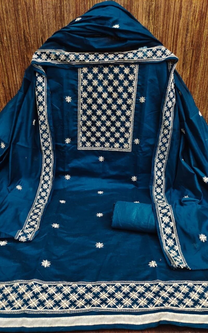 Buy Modal Chanderi Work Wholesale Dress Material