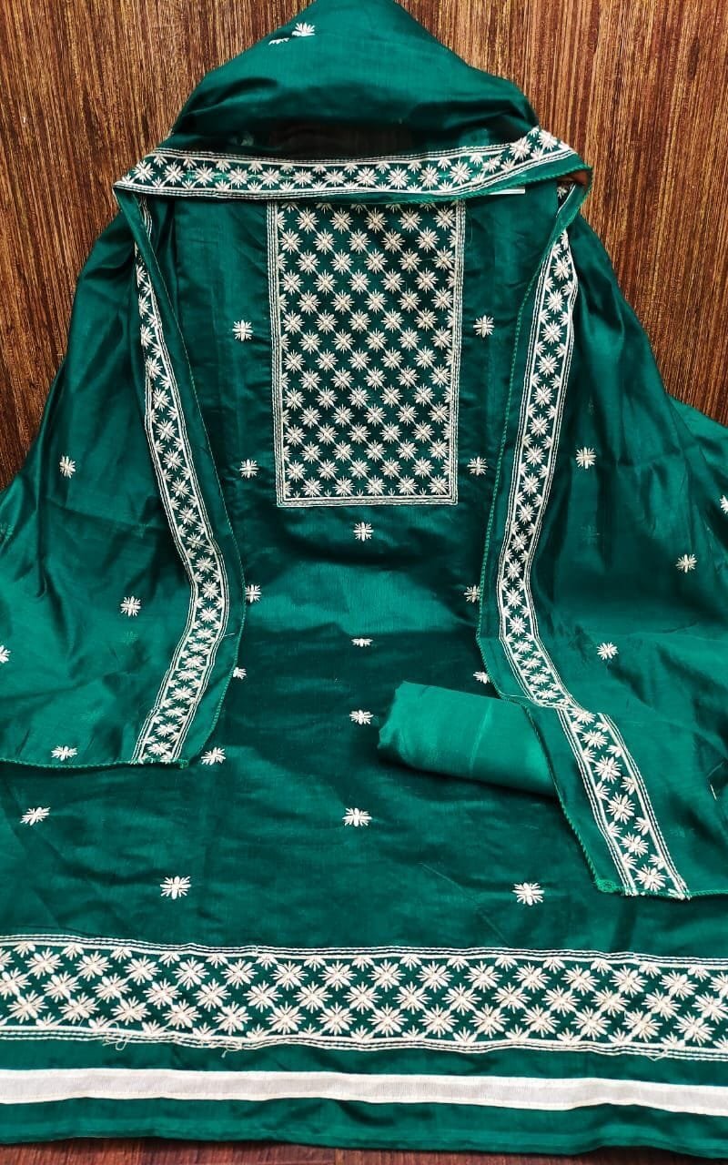 Buy Modal Chanderi Work Wholesale Dress Material