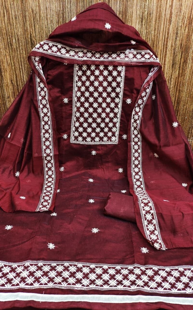 Buy Modal Chanderi Work Wholesale Dress Material