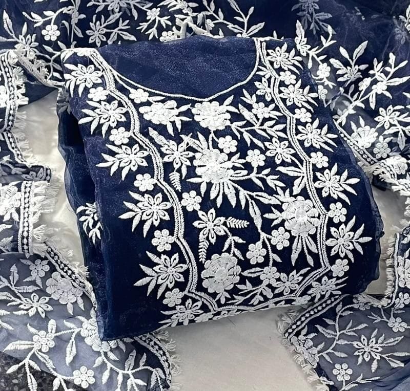 Buy Organza Cotton Thread Wholesale Dress Material