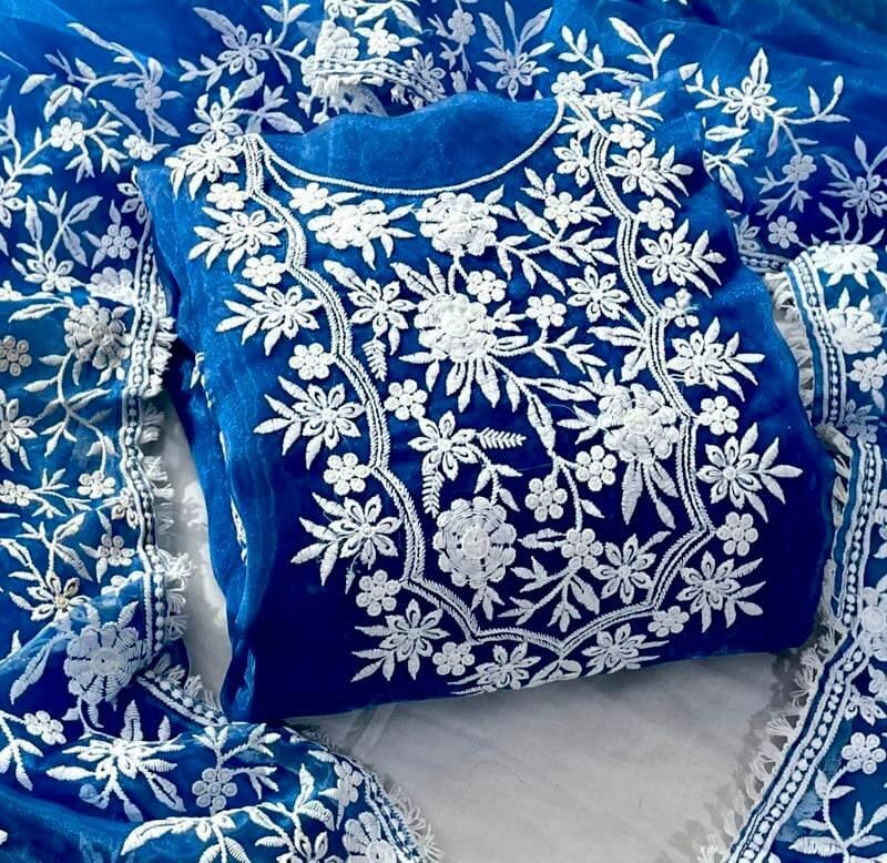 Buy Organza Cotton Thread Wholesale Dress Material