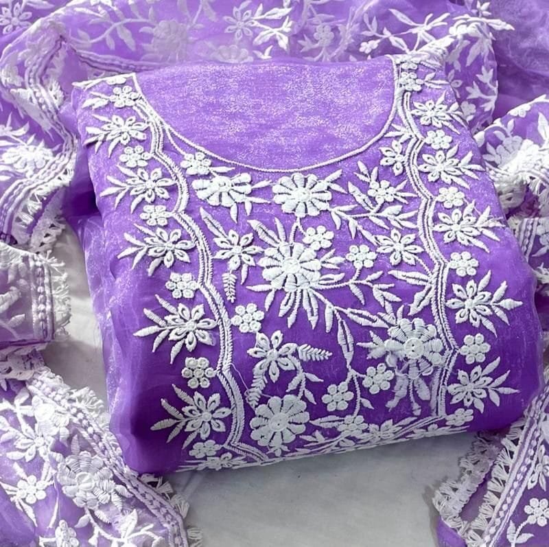 Buy Organza Cotton Thread Wholesale Dress Material