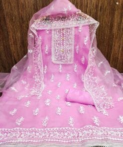 Buy Organza Silk Multi Work Wholesale Dress Material