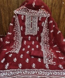 Buy Organza Silk Multi Work Wholesale Dress Material