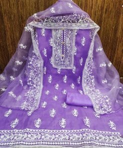 Buy Organza Silk Multi Work Wholesale Dress Material
