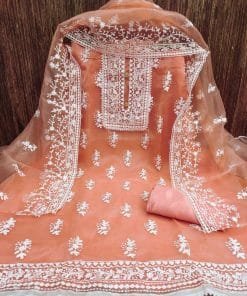Buy Organza Silk Multi Work Wholesale Dress Material