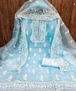 Buy Organza Silk Multi Work Wholesale Dress Material