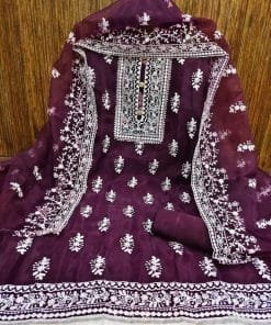 Buy Organza Silk Multi Work Wholesale Dress Material