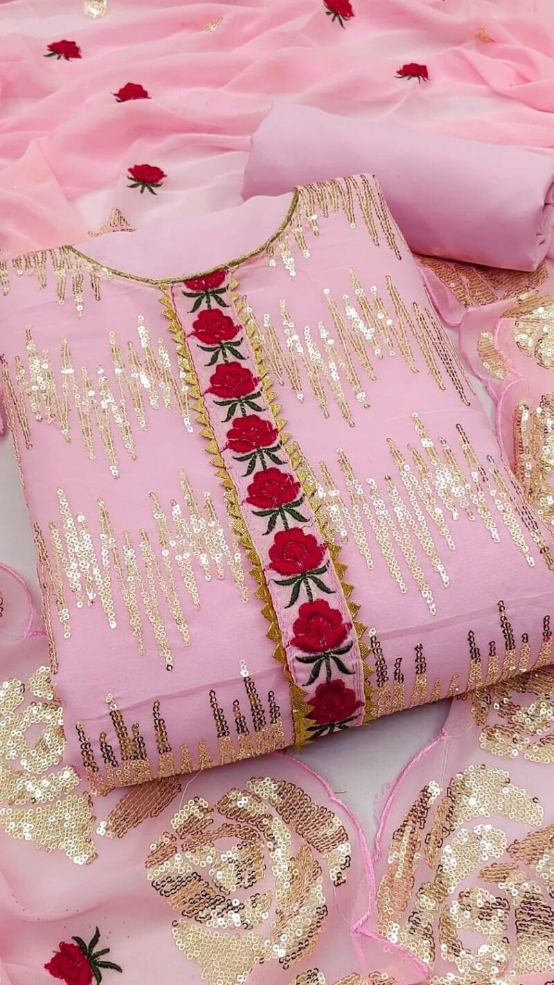 Buy Original Georgette Work Wholesale Dress Material