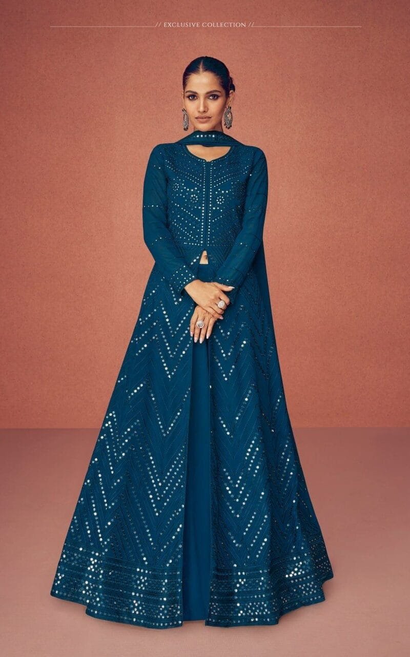 Buy Real Georgette with Embroidery Work Sequence Work Suits