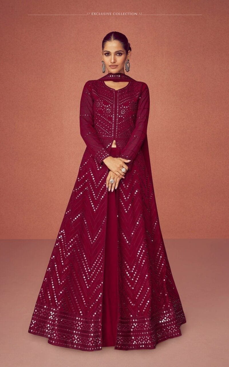 Buy Real Georgette with Embroidery Work Sequence Work Suits