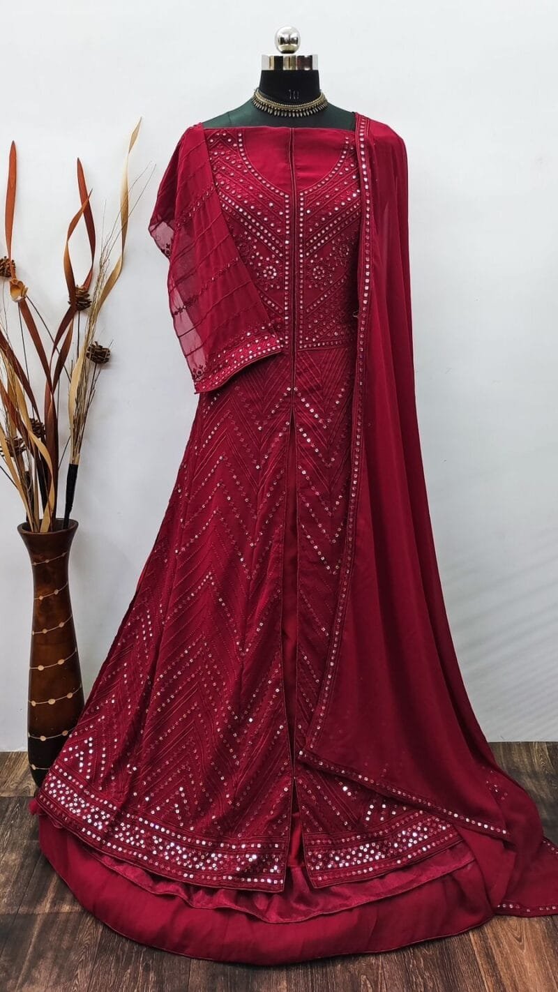 Buy Real Georgette with Embroidery Work Sequence Work Suits