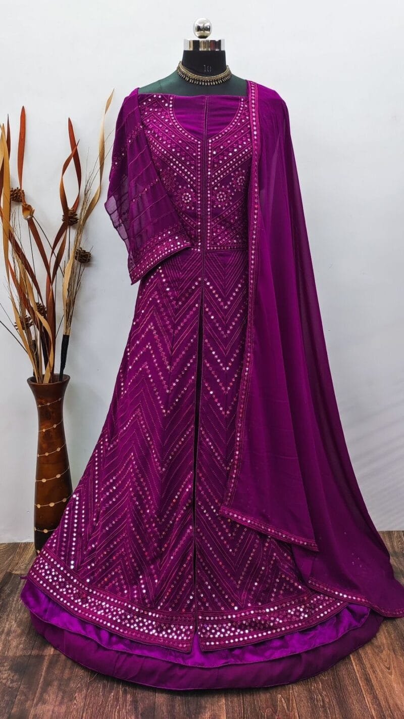 Buy Real Georgette with Embroidery Work Sequence Work Suits