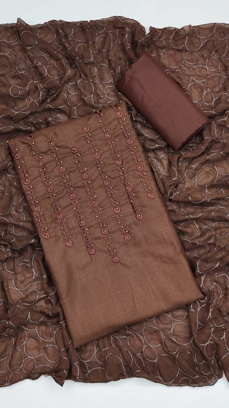 Buy Slub Cotton Embroidery Wholesale Dress Material