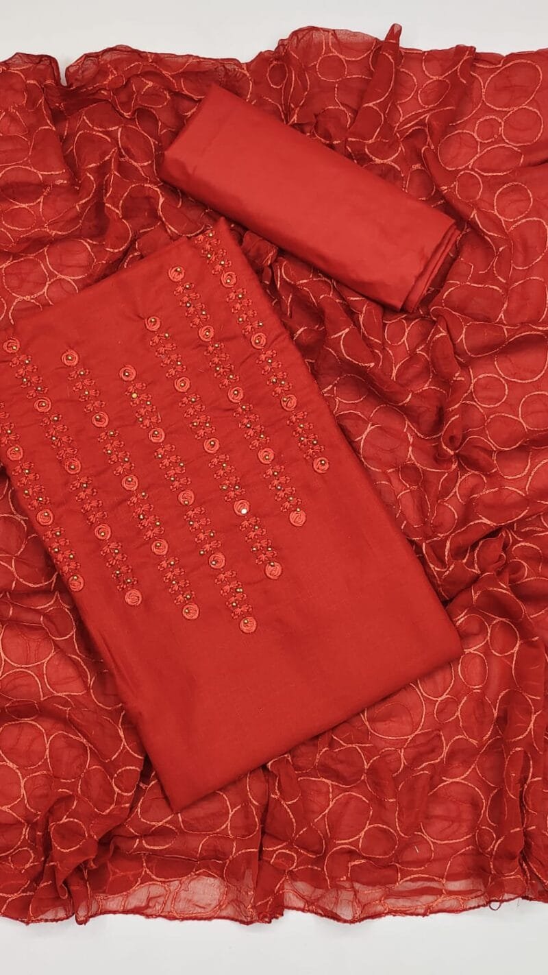 Buy Slub Cotton Embroidery Wholesale Dress Material