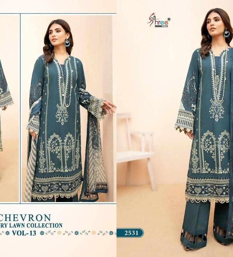 Chevron Luxury Lawn Collection Vol 13 Shree Fabs Pakistani Salwar Suits
