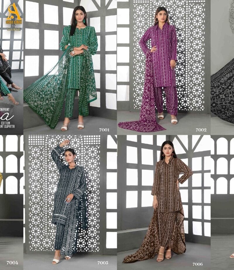 Chunari Special Amna Sohil Tawakkal Fabrics Wholesale Cotton Dress Material
