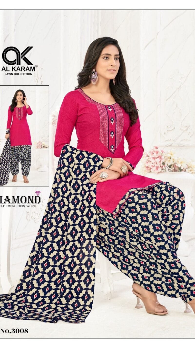 Diamond Vol 3 Al Karam Wholesale Cotton Dress Material