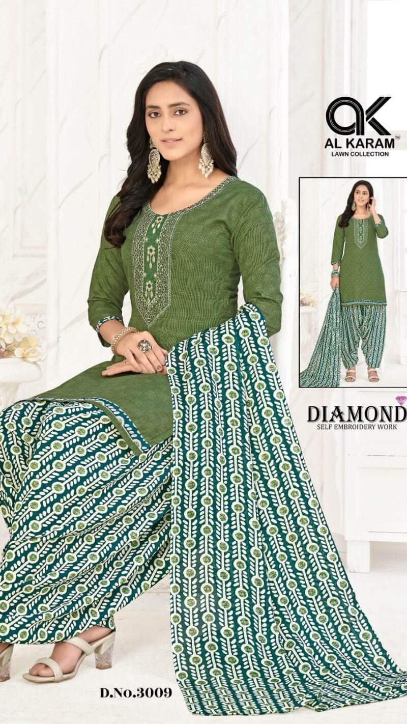 Diamond Vol 3 Al Karam Wholesale Cotton Dress Material