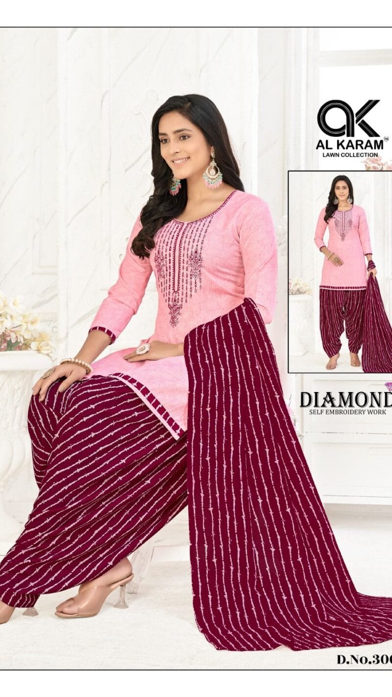 Diamond Vol 3 Al Karam Wholesale Cotton Dress Material
