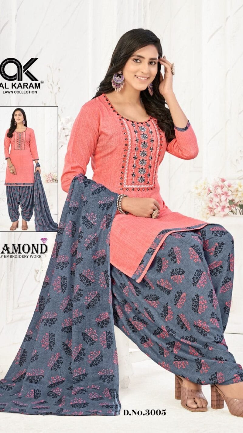 Diamond Vol 3 Al Karam Wholesale Cotton Dress Material