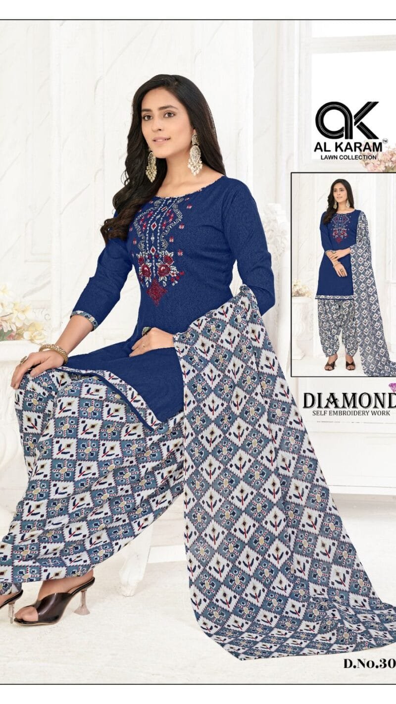 Diamond Vol 3 Al Karam Wholesale Cotton Dress Material