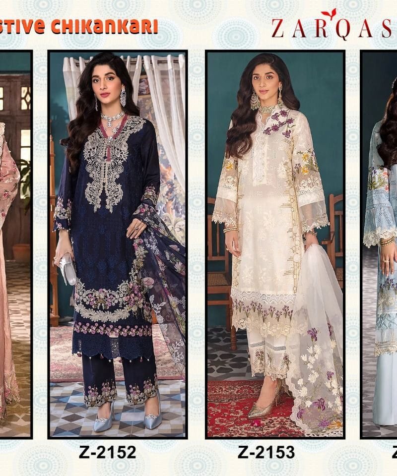 Elaf Festive Chikankari Zarqash Pakistani Salwar Suits