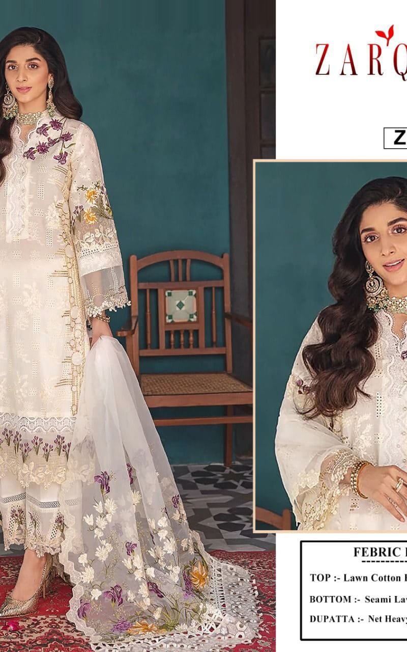 Elaf Festive Chikankari Zarqash Pakistani Salwar Suits