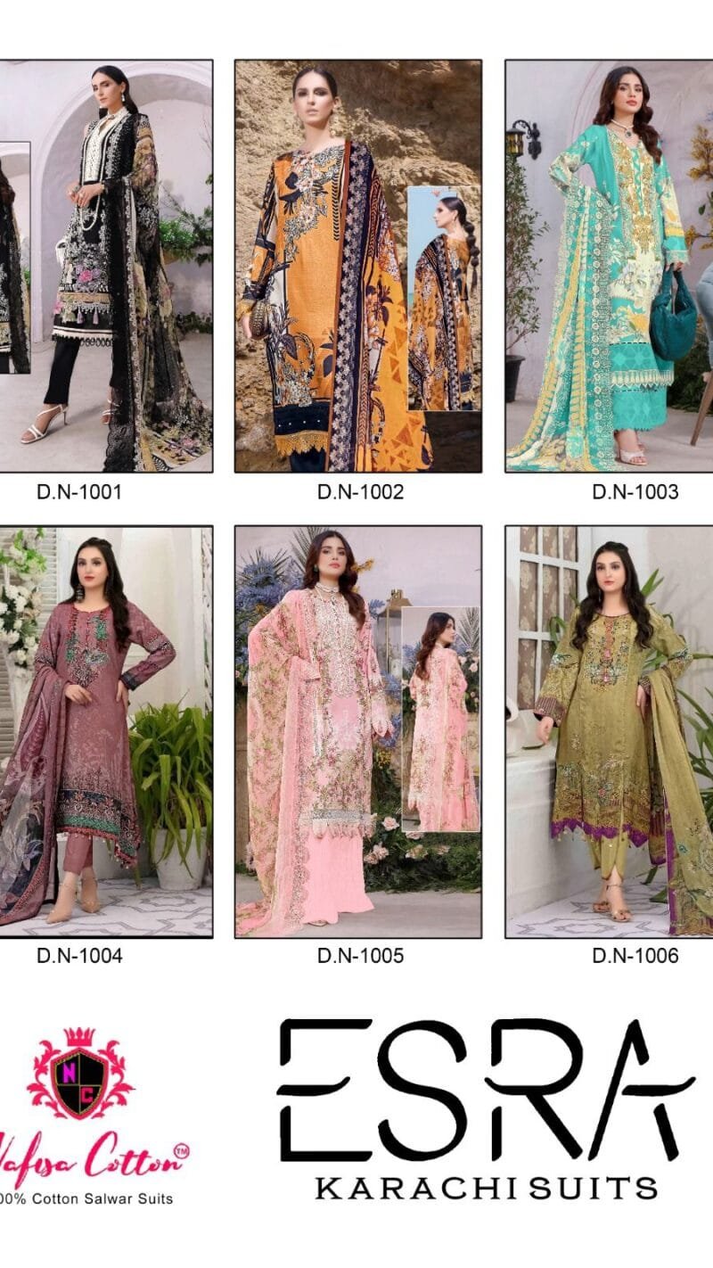 Esra Karachi Suits Vol 1 Nafisa Wholesale Cotton Dress Material
