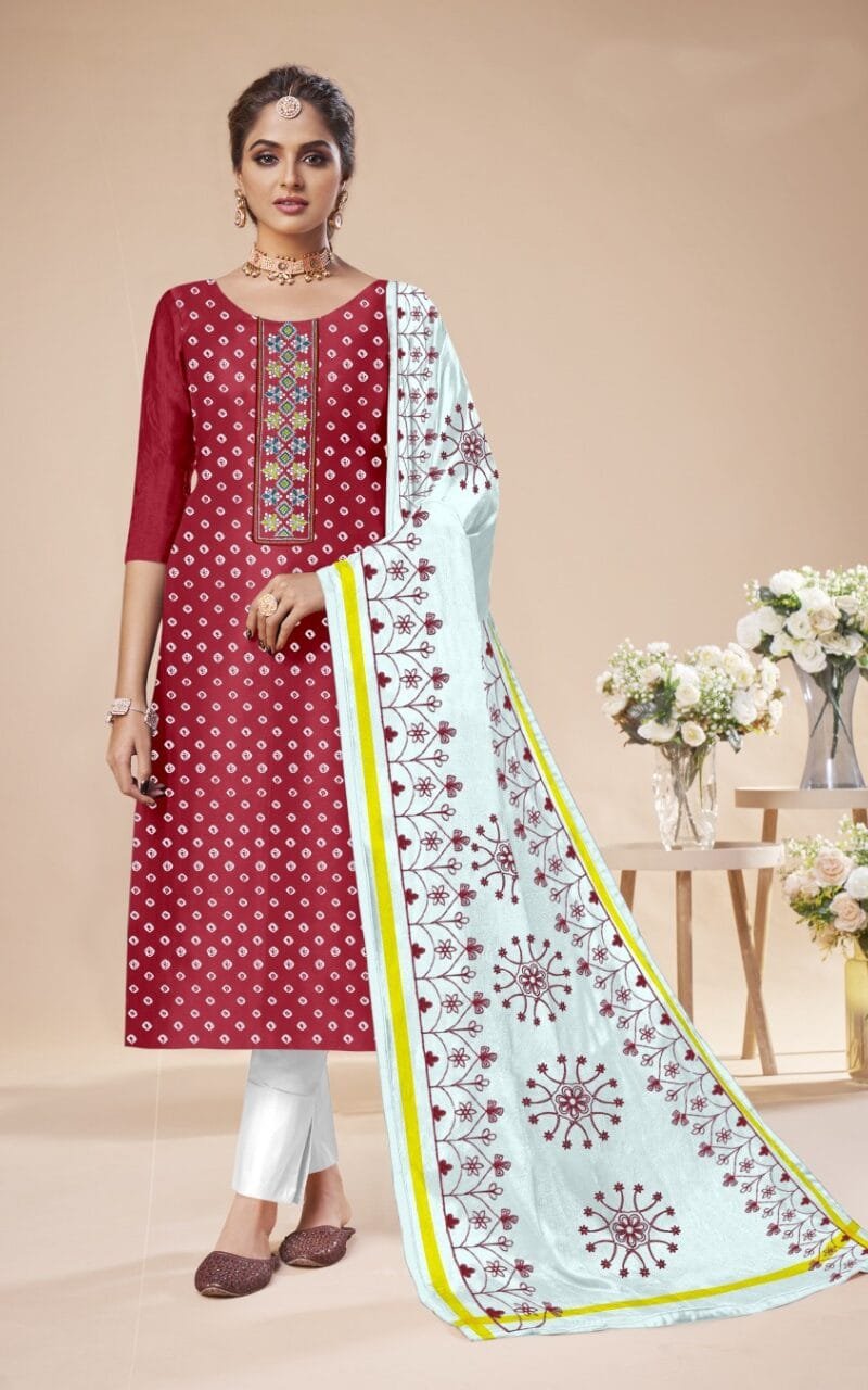 Exclusive Cotton Tie Work Print Wholesale Dress Material
