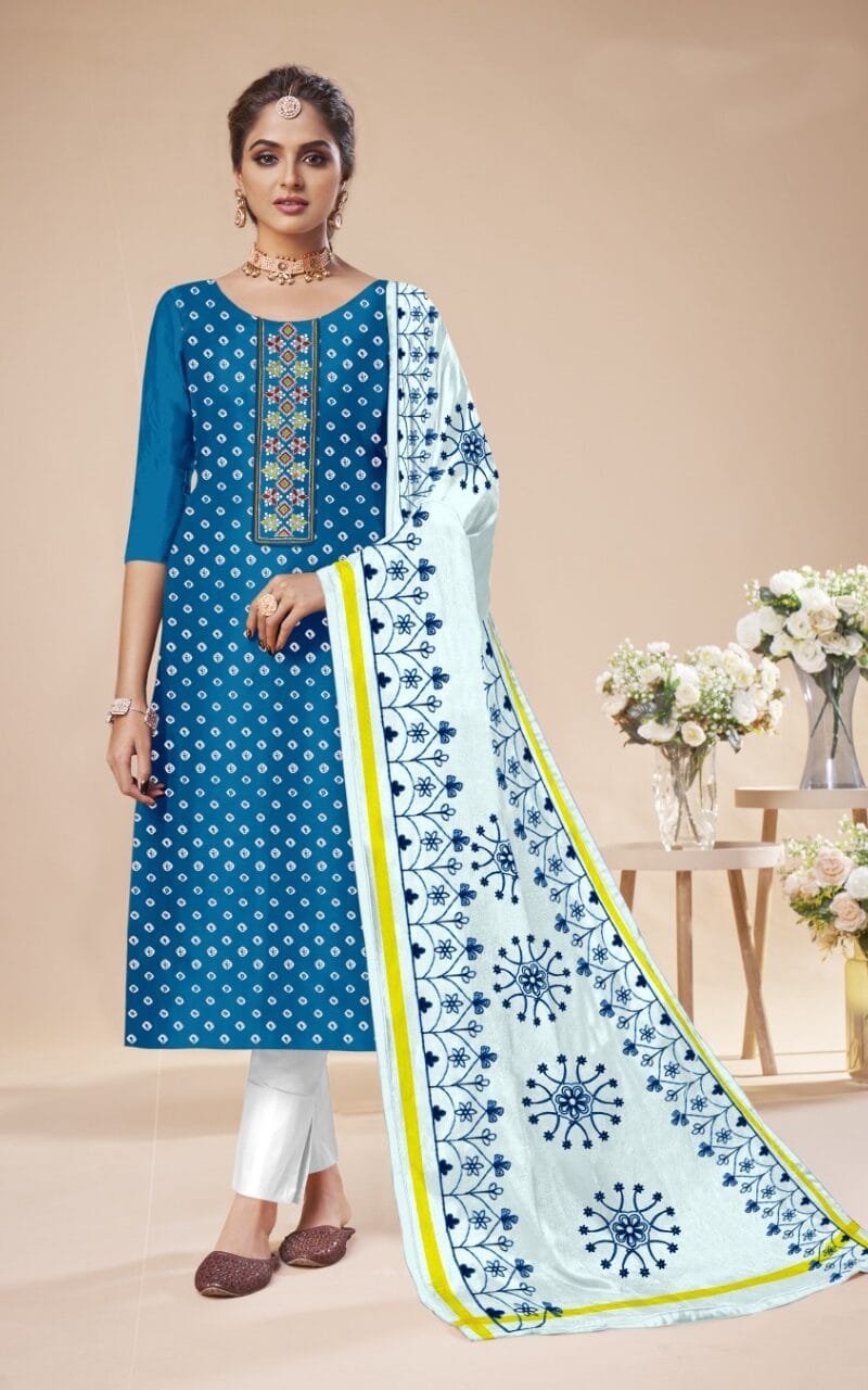 Exclusive Cotton Tie Work Print Wholesale Dress Material