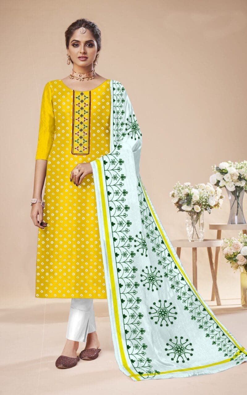 Exclusive Cotton Tie Work Print Wholesale Dress Material