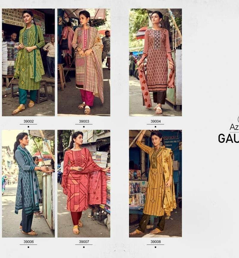 Gauhar Azara Zam Cotton Designer Print with Embroidery Work