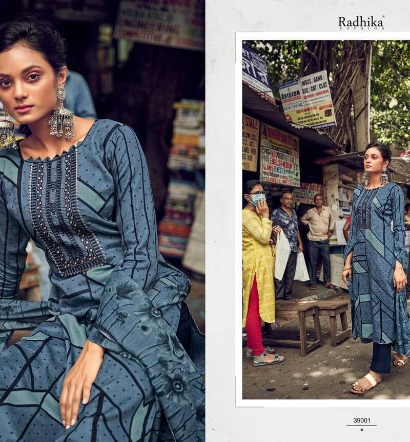 Gauhar Azara Zam Cotton Designer Print with Embroidery Work