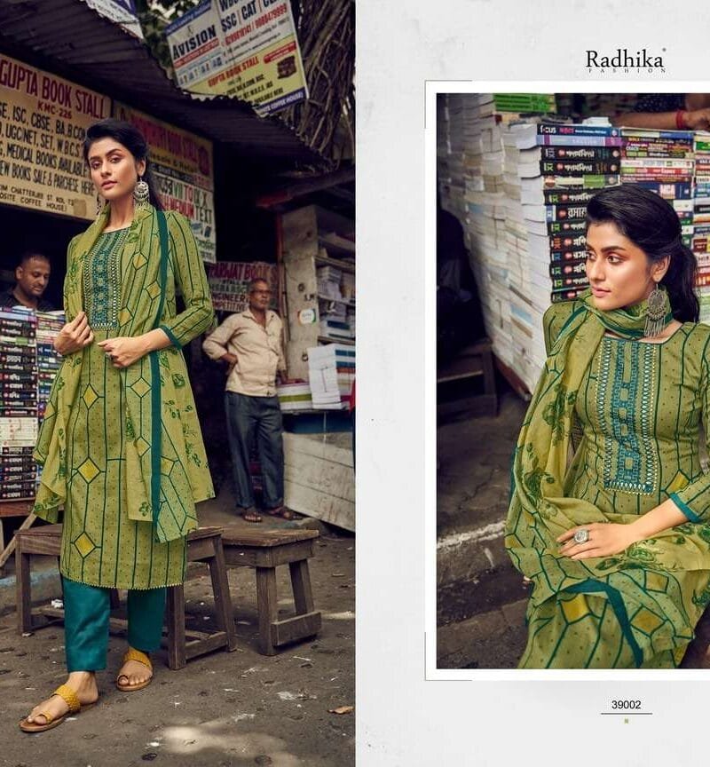 Gauhar Azara Zam Cotton Designer Print with Embroidery Work