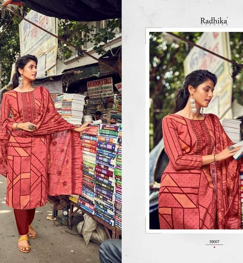 Gauhar Azara Zam Cotton Designer Print with Embroidery Work