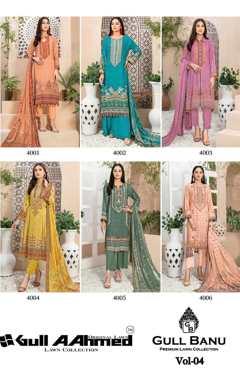 Gull Banu Vol 4 Wholesale Lawn Dress Material