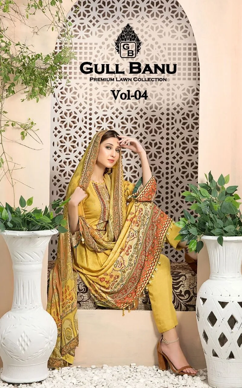 Gull Banu Vol 4 Wholesale Lawn Dress Material