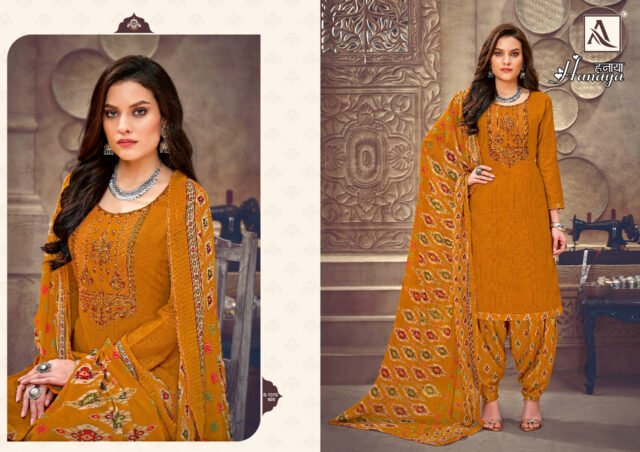 Hanaya Alok Suit Wholesale Pure Cotton Embroidery Dress Material