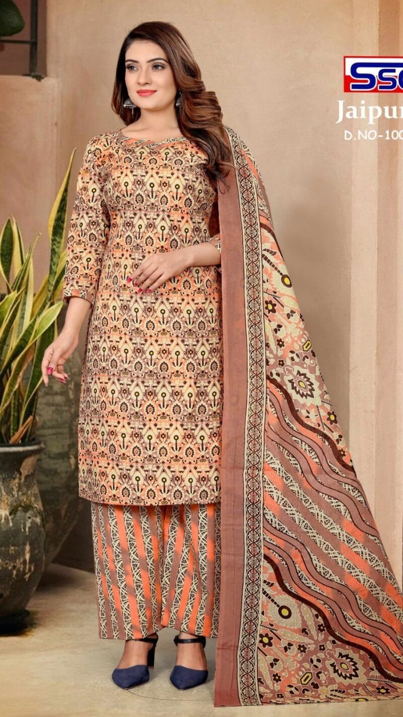Jaipuri Cotton Ssc Wholesale Cotton Dress Material