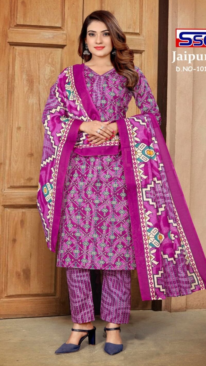 Jaipuri Cotton Ssc Wholesale Cotton Dress Material