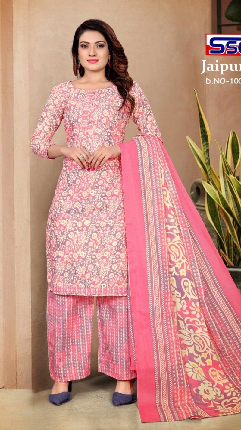 Jaipuri Cotton Ssc Wholesale Cotton Dress Material