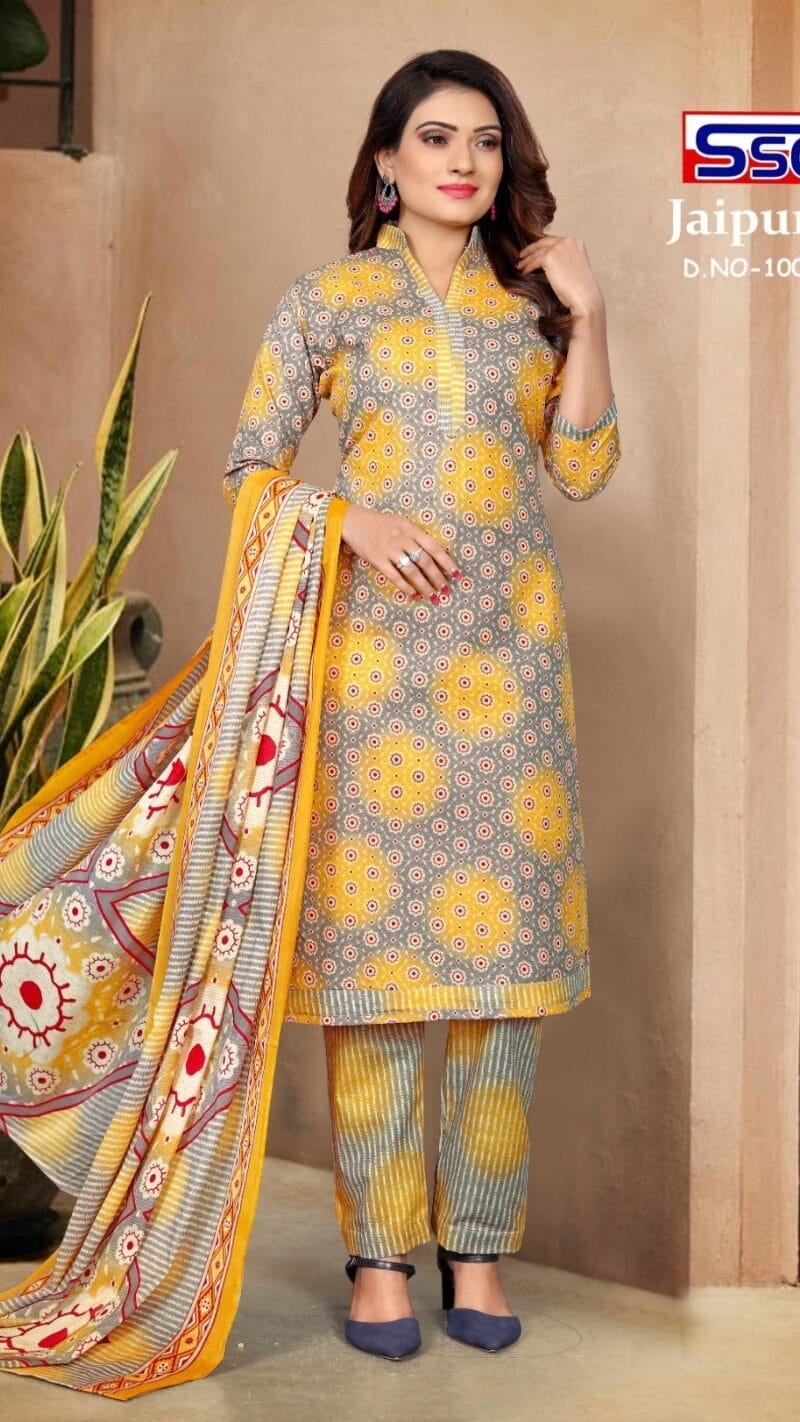 Jaipuri Cotton Ssc Wholesale Cotton Dress Material