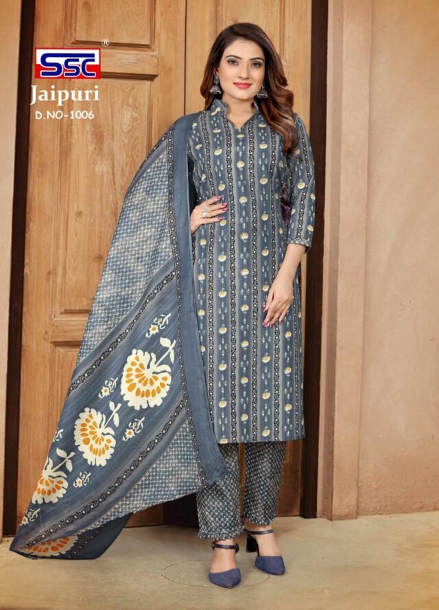 Jaipuri Cotton Ssc Wholesale Cotton Dress Material