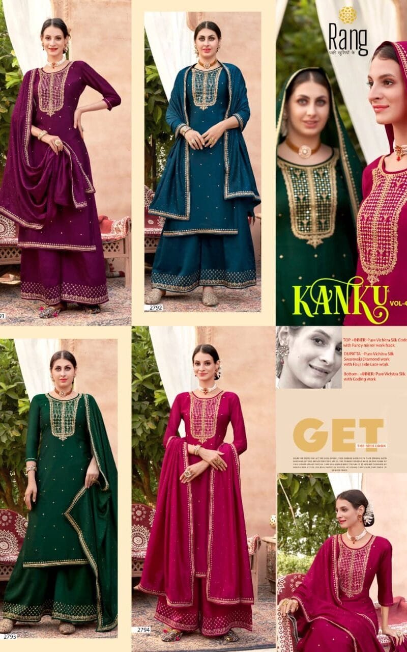Kanku Vol 4 Rang Wholesale Salwar Kameez